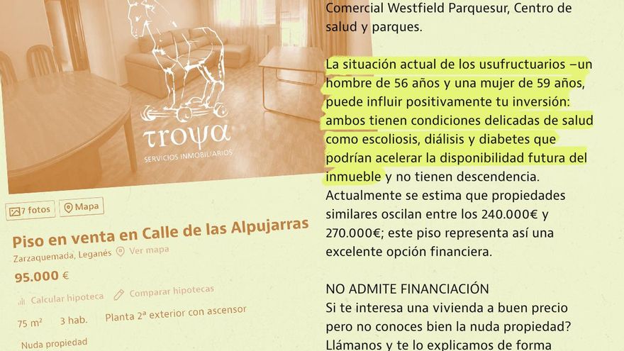 Retiran un anuncio en Idealista que usaba como reclamo que la mala salud de los residentes "puede influir positivamente en tu inversión"