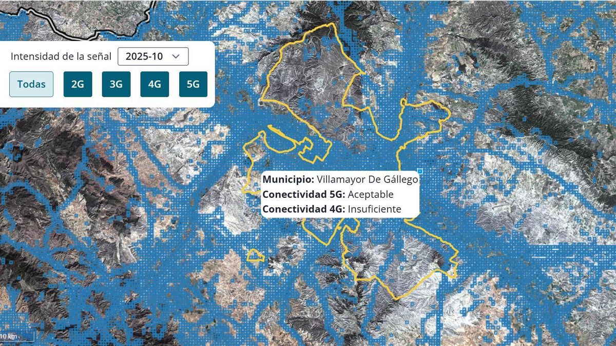 Aragón pone en marcha un mapa interactivo que muestra la cobertura móvil real municipio a municipio