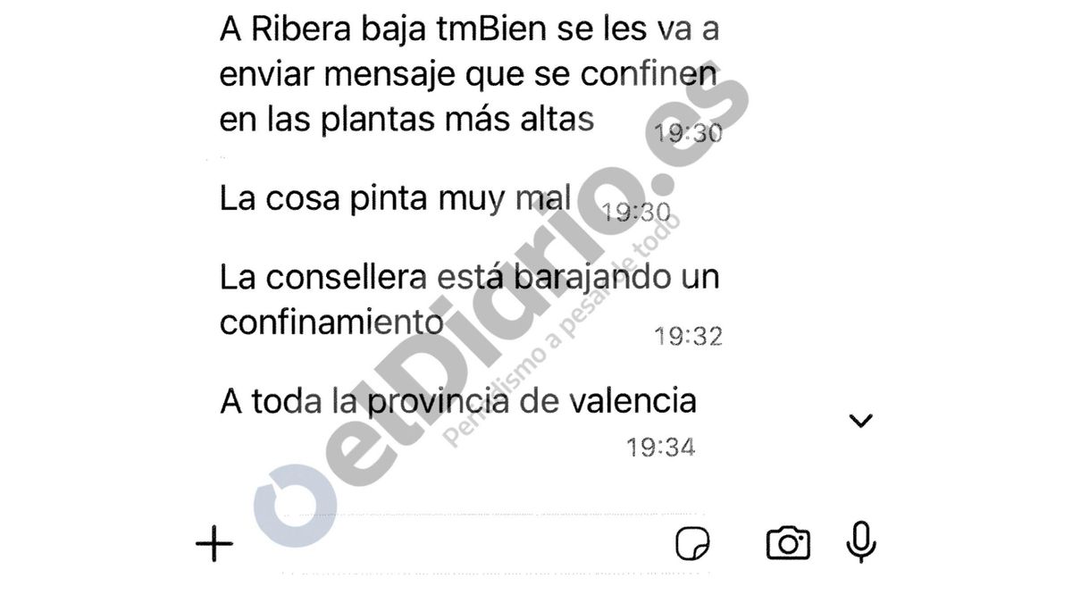 Los whatsapps de Camarero en la dana confirman que el Cecopi acordó pedir refugio en "pisos altos" y luego no lo hizo
