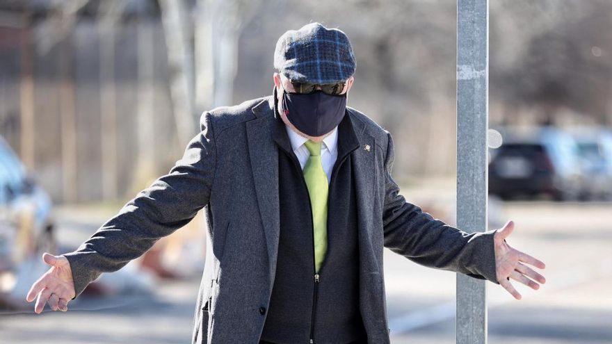 El comisario jubilado José Manuel Villarejo tras su declaración en el juicio este 12 de enero