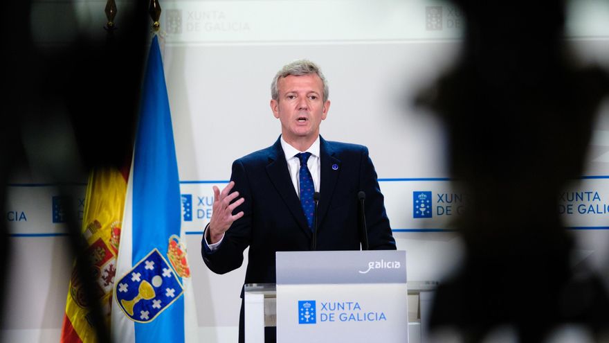 El presidente de la Xunta, Alfonso Rueda, en la rueda de prensa posterior al Consello