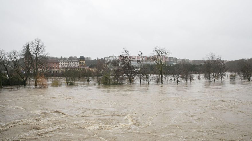 Imagen de las inundaciones en Pamplona.