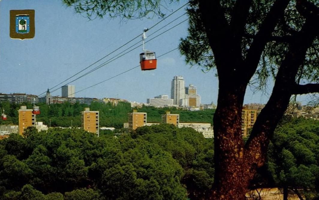 Postal del teleférico de la Casa de Campo en 1976