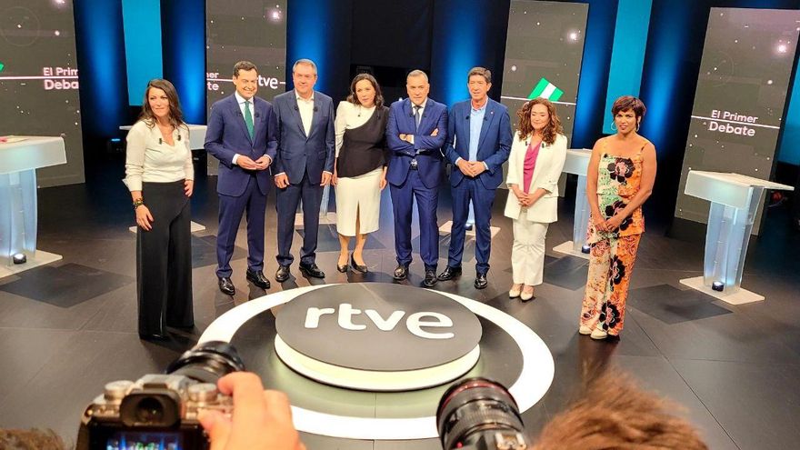 Candidatos y moderadores del debate de RTVE