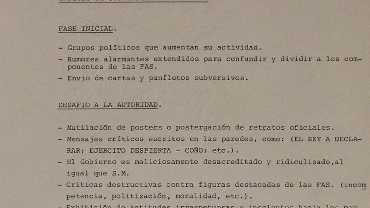 Los informes internos nueve meses después del golpe: "El renacimiento del clima que motivó el 23F es evidente"