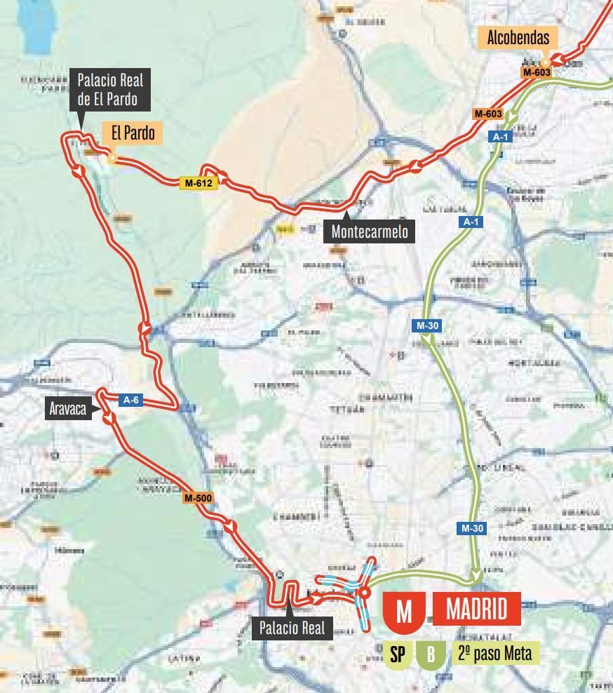 Detalle de la entrada de La Vuelta a Madrid (recorrido rojo)