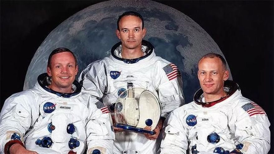 Neil Armstrong, Michael Collins y Buzz Aldrin, la tripulación del Apollo 11. Foto: NASA.