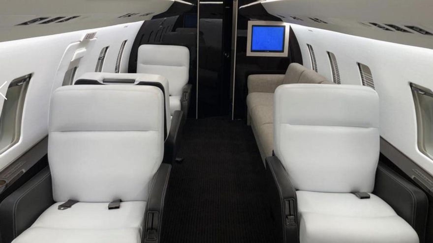 Interior del Bombardier Challenger en el que se trasladaba Federico "Fred" Machado, y en el que se reunieron Espert junto a dos armados de su campaña en marzo de 2019, según fuentes con conocimiento directo de los hechos.