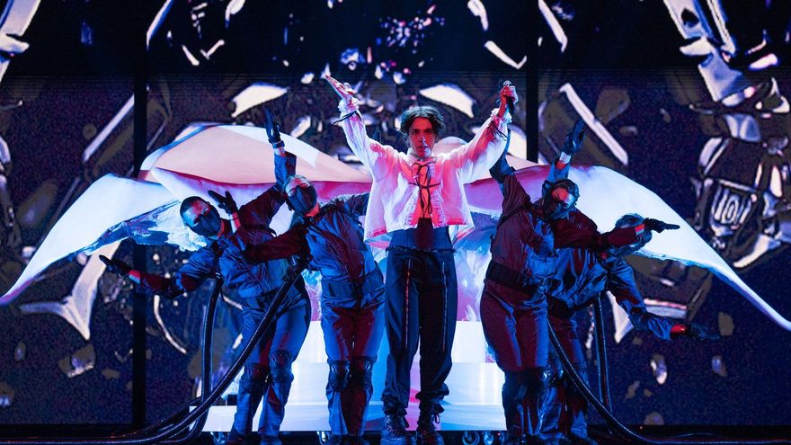 Luke Black (Serbia) en su primer ensayo en Eurovisión 2023