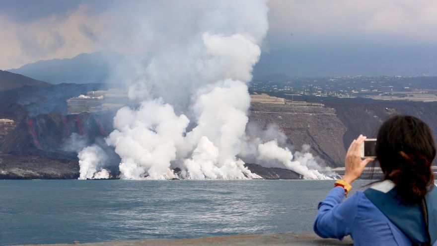 La fajana o delta lávico entre el muelle de Tazacorte y Puerto Naos.
