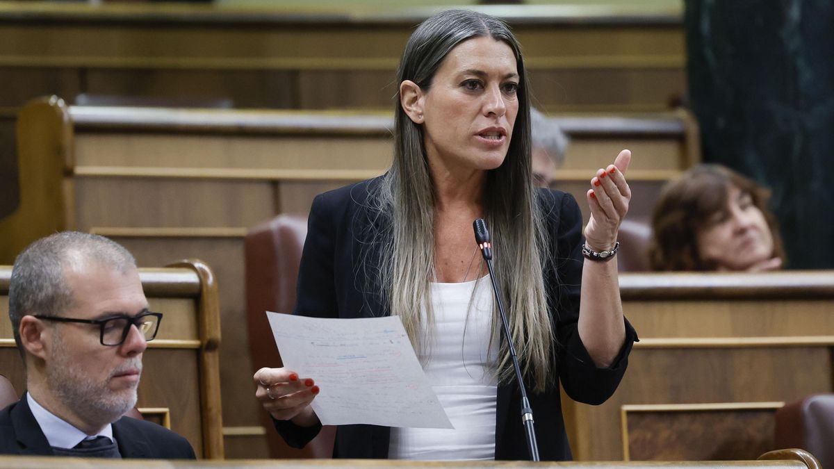 La portavoz de JxCat Míriam Nogueras interviene en el Congreso de los Diputados este pasado miércoles. EFE/Zipi