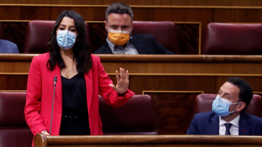 La líder de Ciudadanos, Inés Arrimadas, durante su intervención en una sesión de control al Ejecutivo en el Congreso. EFE/Chema Moya/Archivo