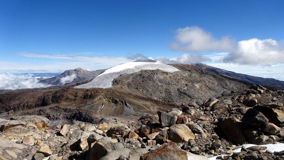 Hielos del Nevado de Santa Isabel. Los glaciares están en retroceso en esta zona de Los Andes.