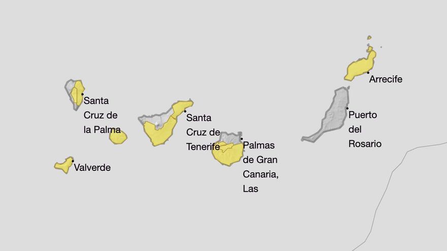 Canarias, de nuevo en aviso amarillo de Aemet esta semana
