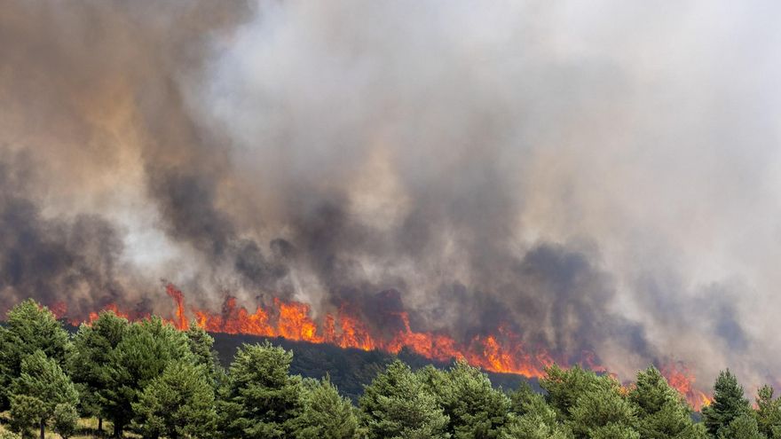 Baja el nivel de peligro y queda controlado el gran incendio de La Mierla en Guadalajara tras 18 días