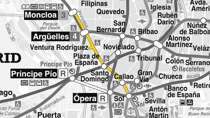 Cierre precipitado y total en siete estaciones de la línea 3 de Metro de Madrid de viernes a domingo