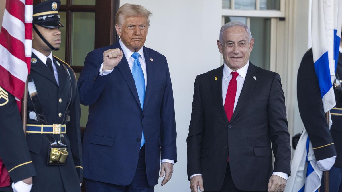 Donald Trump y Benjamin Netanyahu antes de su reunión en la Casa Blanca.