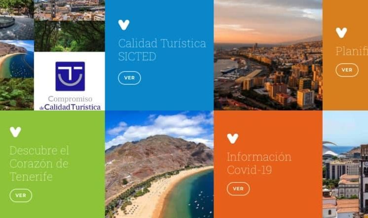 Página web de turismo del Ayuntamiento de San Cruz de Tenerife, con la playa de Las Teresitas en lugar de La Tejita.