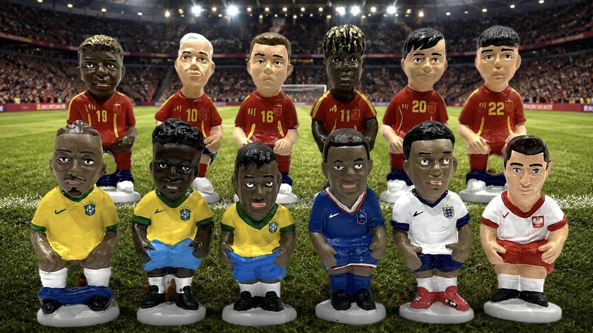 Lamine, Vinícius, Lewandowski o Mbappé ya tienen sus 'caganers' con sus respectivas camisetas del Mundial