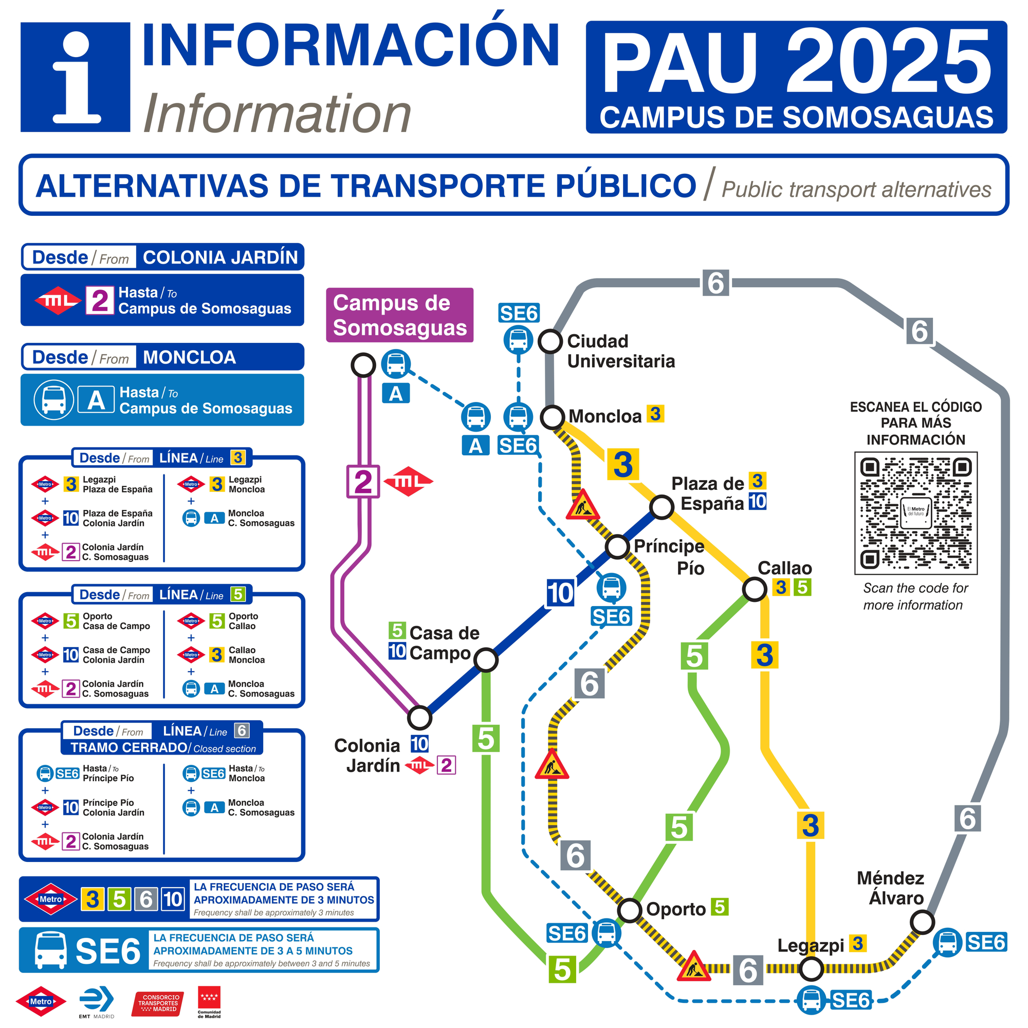 Transportes alternativos a Somosaguas para la PAU