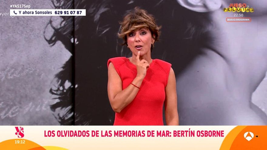 Sonsoles Ónega desvela una "agria discusión" con su equipo por la pregunta que se olvidó de hacer a Mar Flores