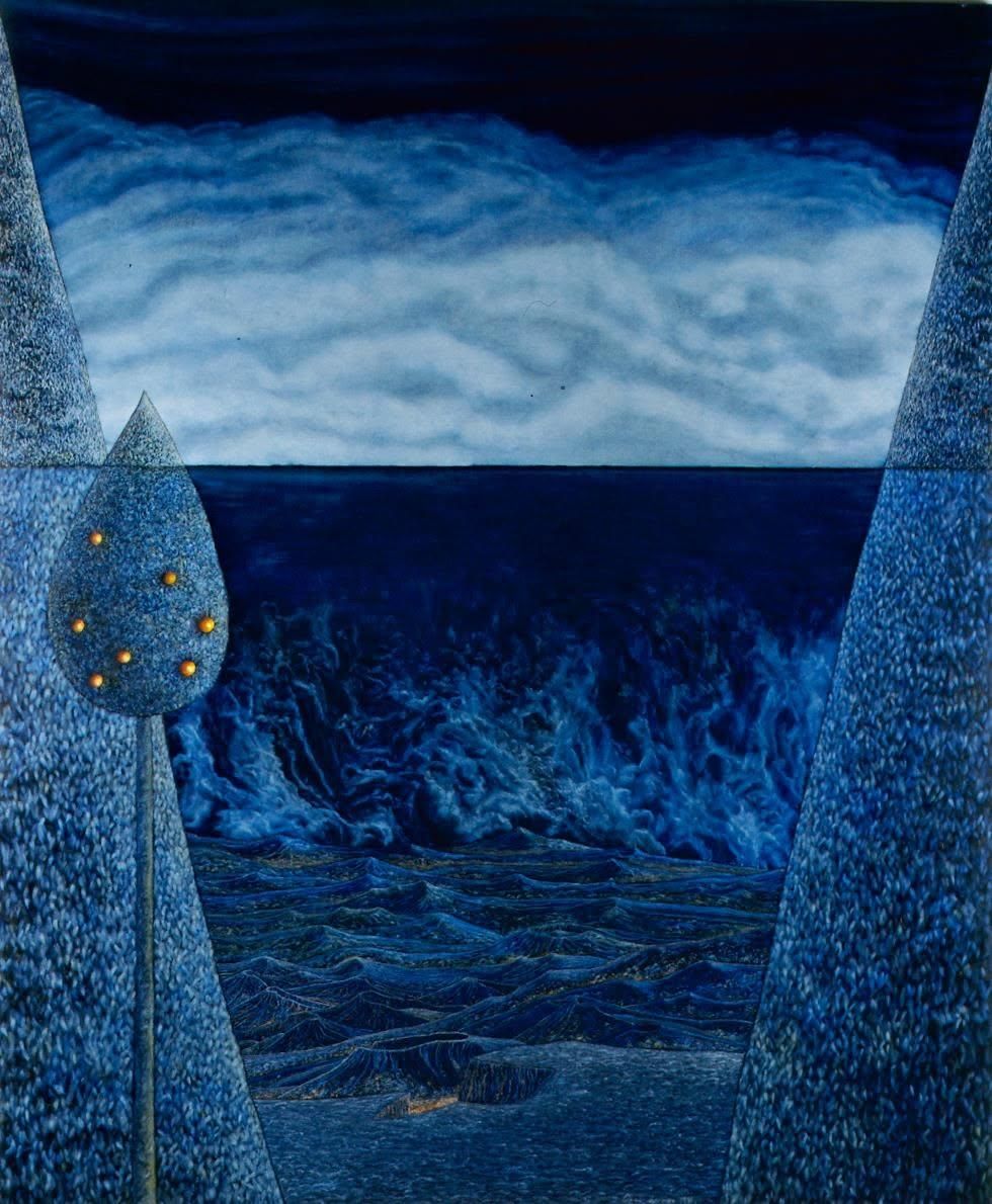 La isla perdida. Óleo sobre lienzo, 130 x 105 cm. Óscar Lorenzo, 1997.