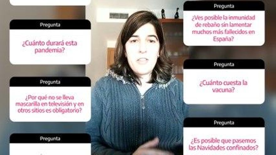 ¿Cómo evitar contagios por aerosoles? ¿Cuánto durará la pandemia? ¿Pasaremos la Navidad confinados? Respuestas de Esther Samper a vuestras dudas