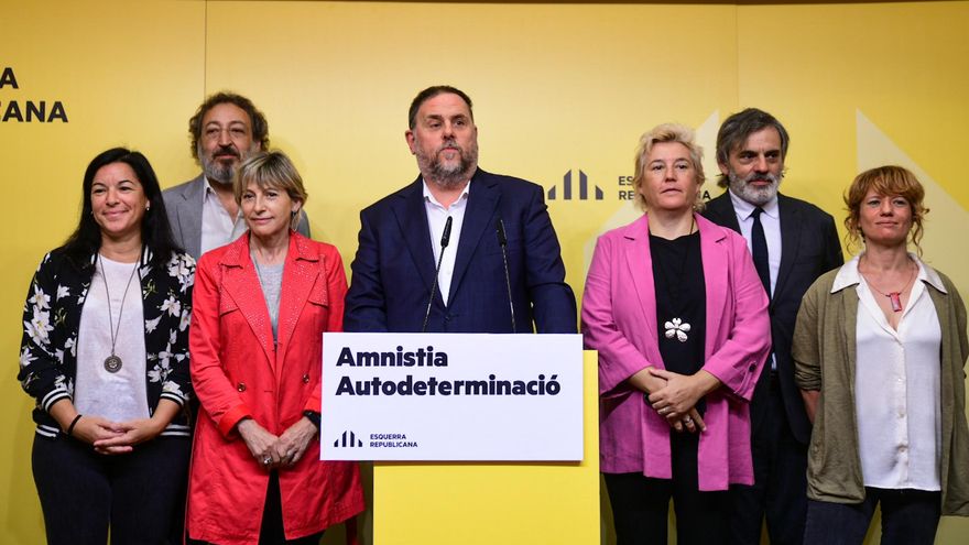 Oriol Junqueras ha comparecido junto a personas con causas abiertas por el procés