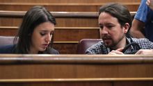 Pablo Iglesias e Irene Montero, en el Congreso.