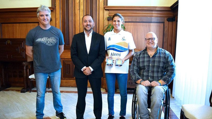 Michelle Alonso, en la recepción ofrecida por el alcalde Bermúdez este martes