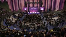 Vista general de Vistalegre durante el discurso de Pablo Iglesias.