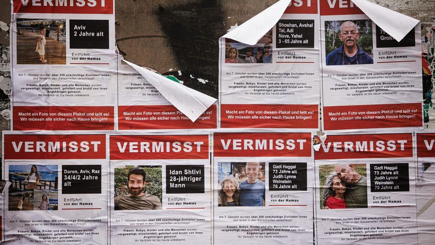 Fliers of hostages held by Hamas appear around Germany