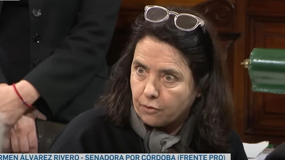 La senadora Carmen Álvarez Rivero, durante su exposición este 19 de agosto en el debate del Plenario de Salud, Población y Presupuesto por la emergencia pediátrica.