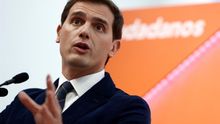 Albert Rivera en una comparecencia en la sede de Ciudadanos