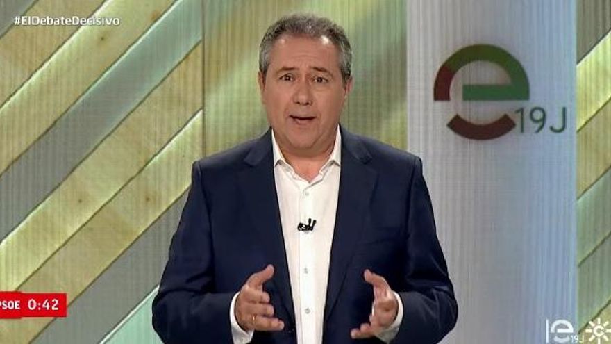 Juan Espadas, durante su intervención en el debate.