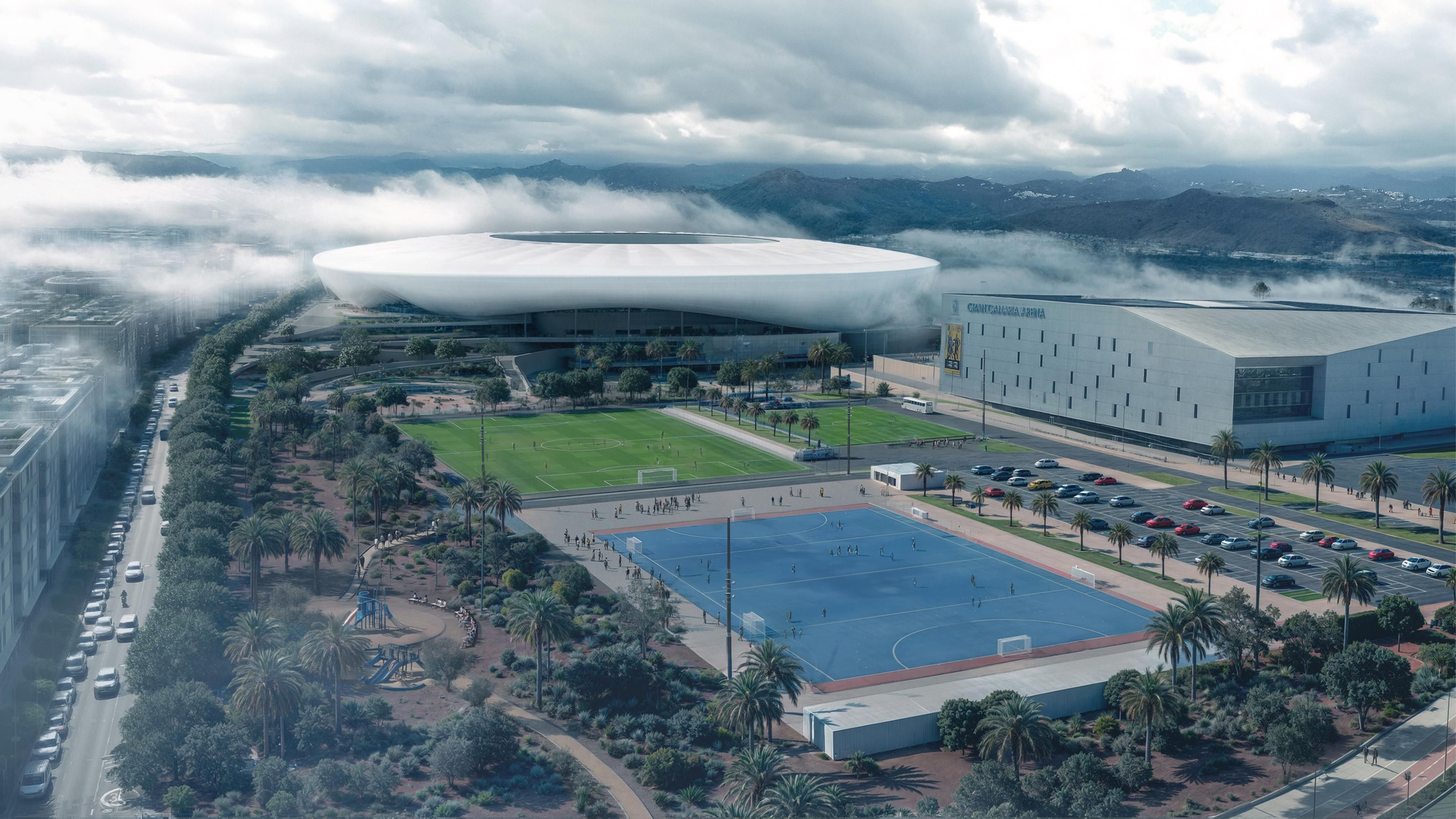 Recreación del proyecto La Nube del Estadio de Gran Canaria.