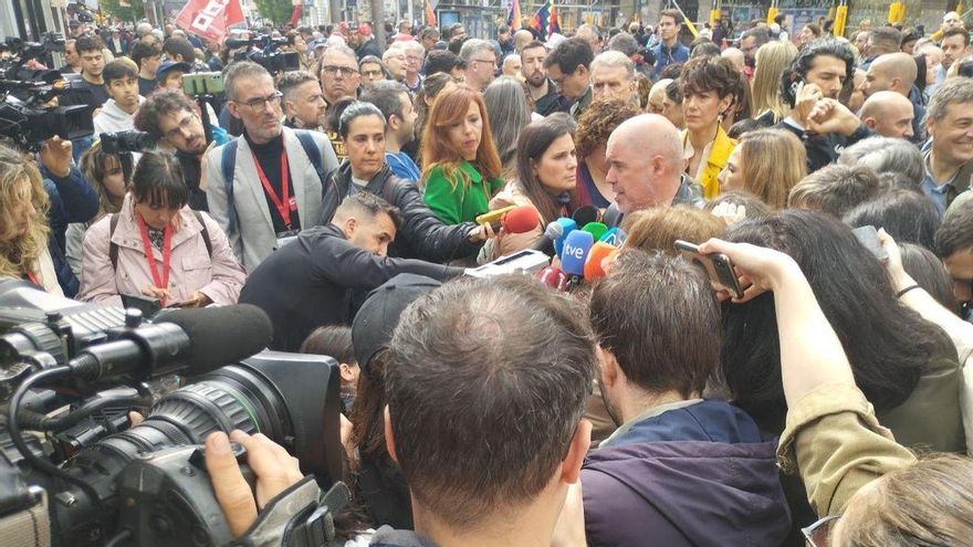 Unai Sordo en la manifestación del 1 de mayo en Madrid.