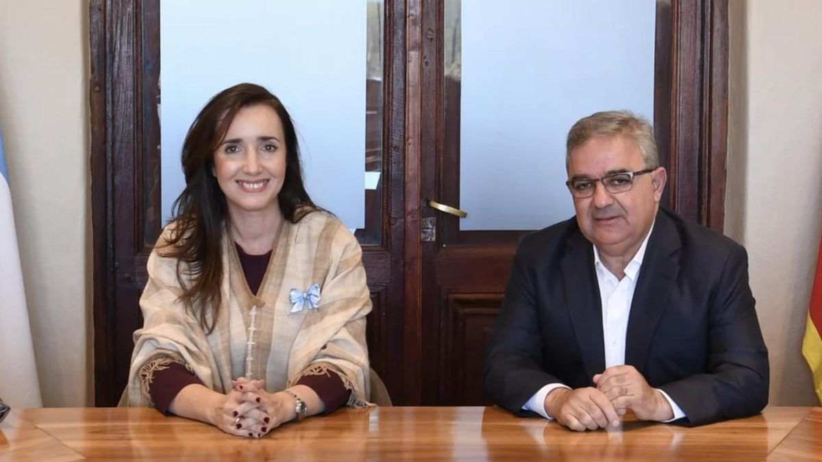 La vicepresidenta Victoria Villarruel y el gobernador Raúl Jalil.