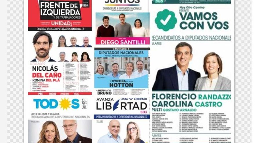 Las boletas en Provincia de Buenos Aires para las elecciones del 14 de noviembre