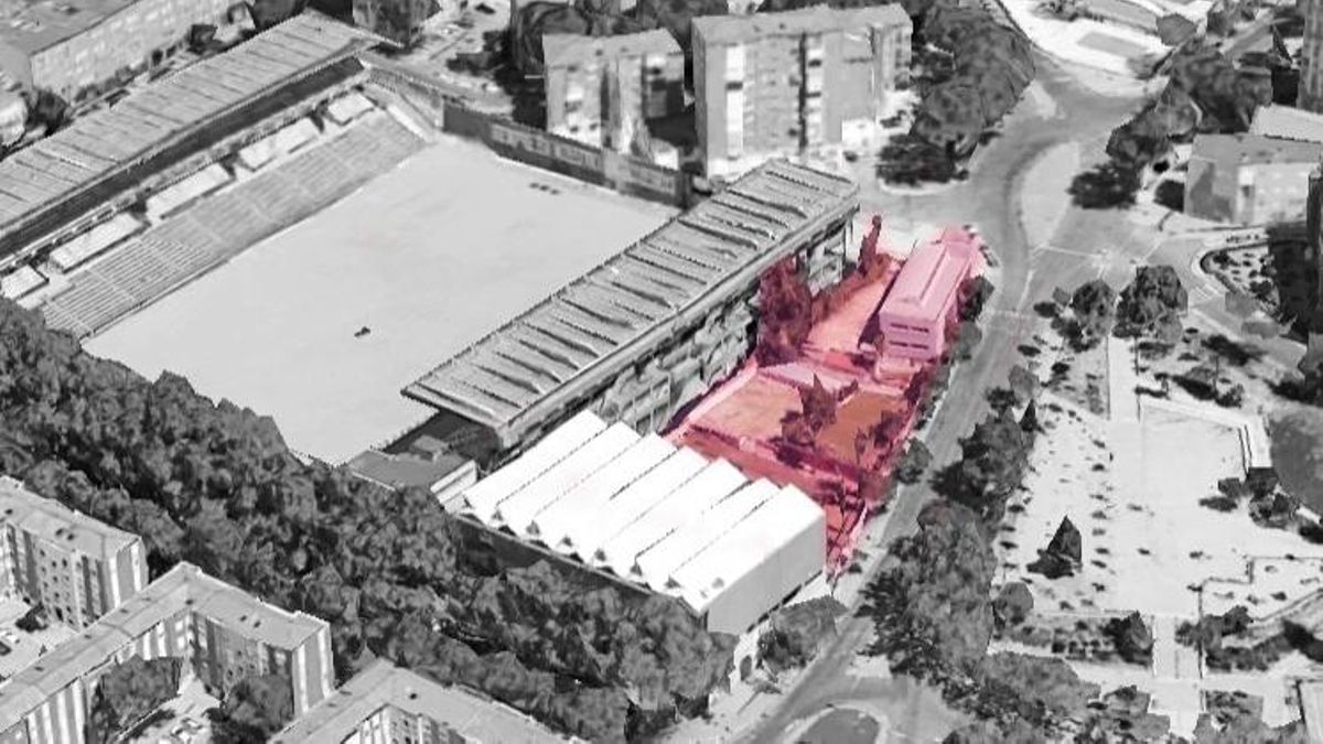 La parcela con la que la Comunidad de Madrid quiere ampliar el estadio del Rayo en Vallecas: más aforo y zonas vip