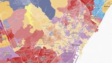 Mapa de Barcelona según el ganador de cada sección censal en las municipales del 26M