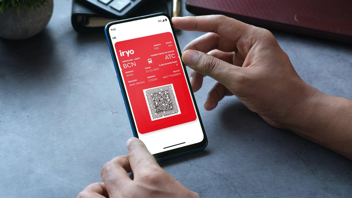 Billete de iryo en el móvil