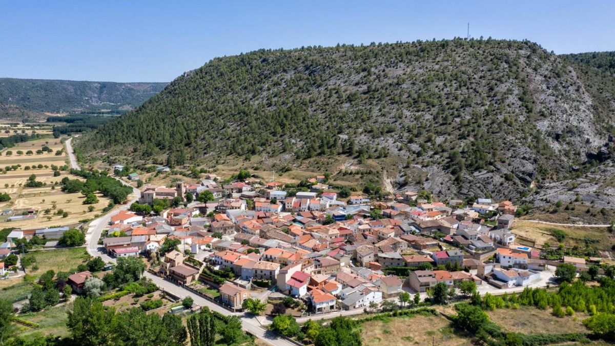 Vista aérea del municipio de El Recuenco (Guadalajara)