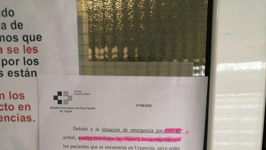 Documento en el Hospital Doctor Negrín