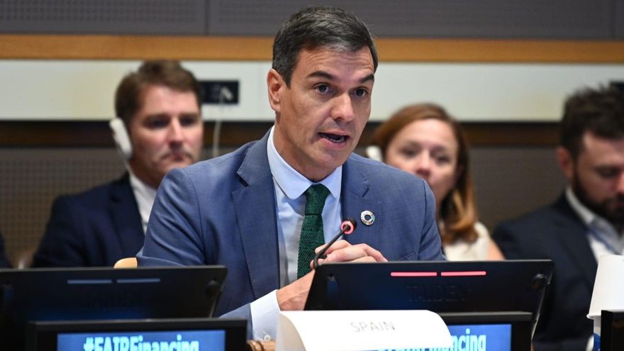 Pedro Sánchez, durante la cumbre de la ONU este miércoles