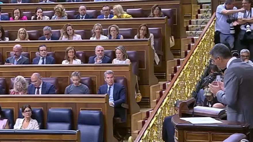 Pedro Sánchez, durante su comparecencia en el Congreso.