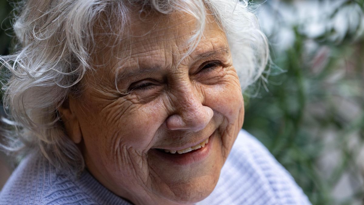 La militante antifranquista Cristina Farré, durante la entrevista en Barcelona