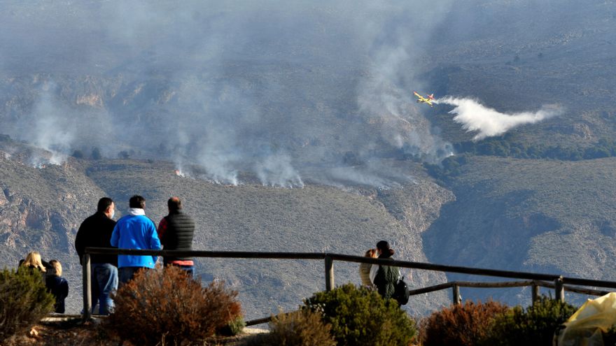 El incendio de Berja (Almería) calcina 400 hectáreas de encinar, pinar y matorral