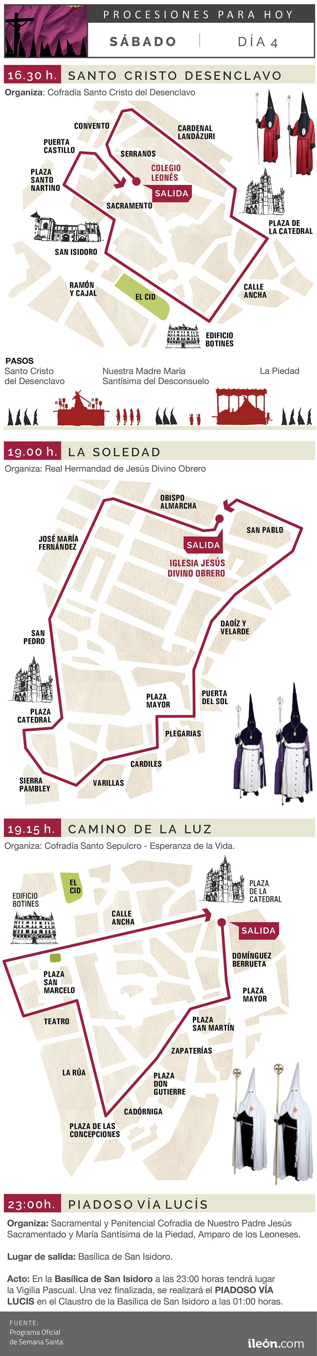 Procesiones del Sábado Santo de la Semana Santa de León 2026.