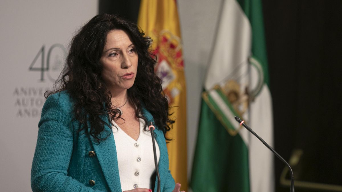 La consejera de Igualdad, Políticas Sociales y Conciliación, Rocío Ruiz, durante su intervención en la rueda de prensa posterior al Consejo de Gobierno